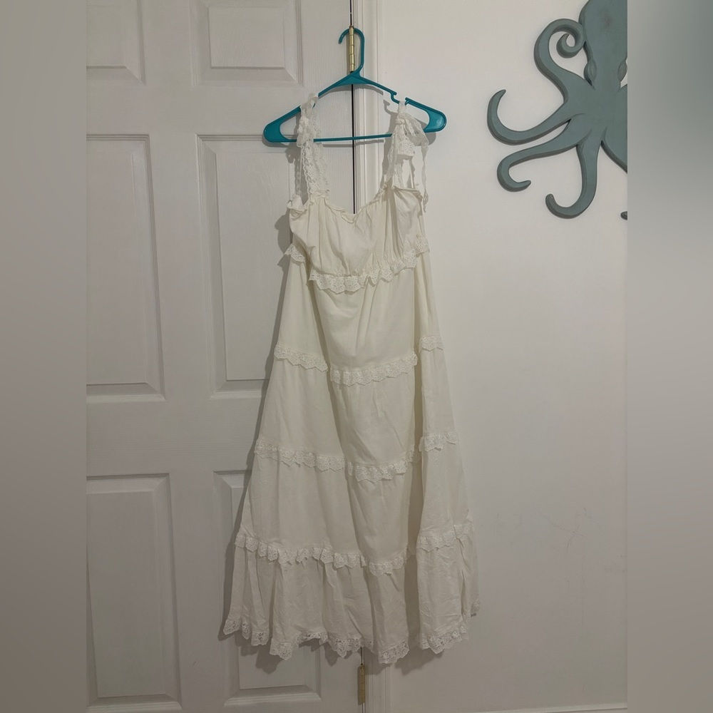 Vestique White Maxi Dress - Lace Strap - Bridal - Size L